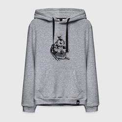 Мужская толстовка-худи Векторный паровоз