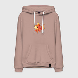 Мужская толстовка-худи Мультяшная золотая рыбка в короне