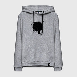 Толстовка-худи хлопковая мужская Girl flowers, цвет: меланж