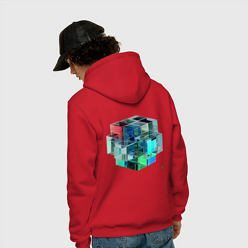 Мужская толстовка-худи Cube / Красный – фото 4