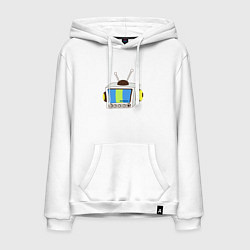 Толстовка-худи хлопковая мужская Television, цвет: белый