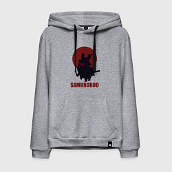 Толстовка-худи хлопковая мужская Банбу самурай, цвет: меланж