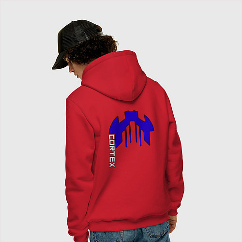 Мужская толстовка-худи Cortex синий чёрная обводка aneurism iv / Красный – фото 4