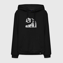 Толстовка-худи хлопковая мужская Street anarchy, цвет: черный