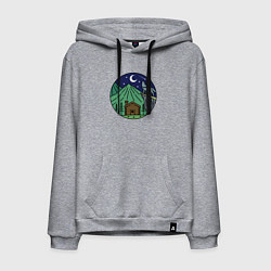 Мужская толстовка-худи Избушка в ночных горах