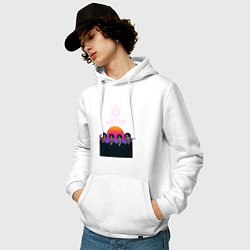 Толстовка-худи хлопковая мужская Astro retro, цвет: белый — фото 2