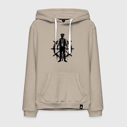 Мужская толстовка-худи Капитан и штурвал граффити