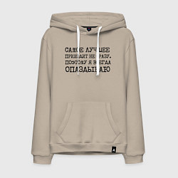 Мужская толстовка-худи Самое лучшее приходит не сразу поэтому всегда опаз