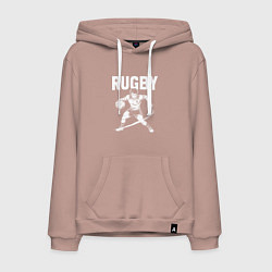 Мужская толстовка-худи Регби мощный прыжок с мячом