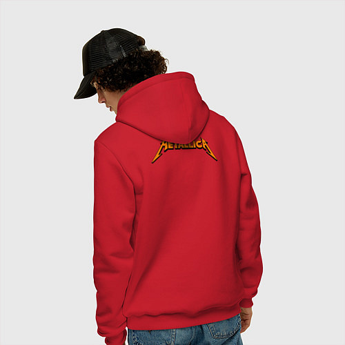 Мужская толстовка-худи Metallica - wolf / Красный – фото 4