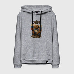 Мужская толстовка-худи ВМФ медведь с русским флагом