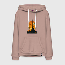 Мужская толстовка-худи Кораль на фоне заката ВМФ