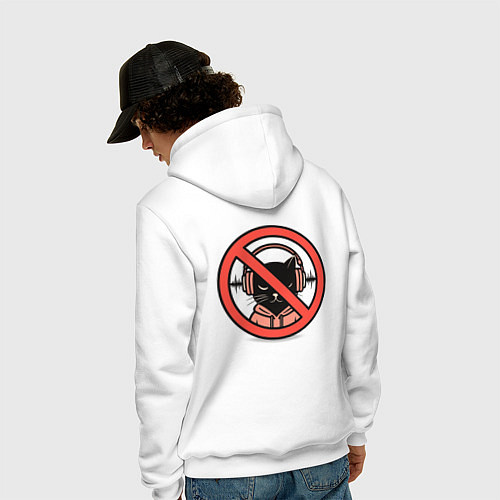 Мужская толстовка-худи Sigma cat in my zone / Белый – фото 4