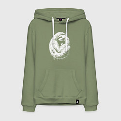 Мужская толстовка-худи Ленивец белой краской