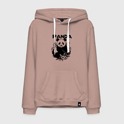 Мужская толстовка-худи Панда с цветами