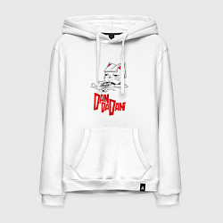 Толстовка-худи хлопковая мужская Dandadan - chill, цвет: белый