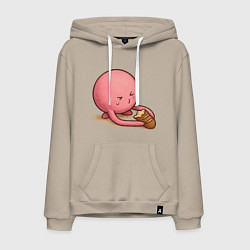 Мужская толстовка-худи Такопи ест хлеб