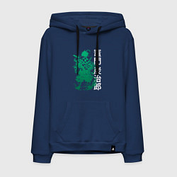 Мужская толстовка-худи Клинок рассекающий демонов - зеленый