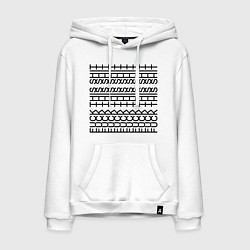 Толстовка-худи хлопковая мужская Fuck this shit pattern, цвет: белый