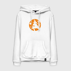 Толстовка-худи хлопковая мужская Волейбольная ведьма, цвет: белый