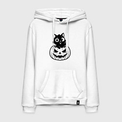 Мужская толстовка-худи Котенок в тыкве