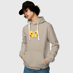 Толстовка-худи хлопковая мужская Wu-tang Pikachu, цвет: миндальный — фото 2