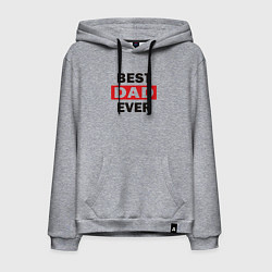 Толстовка-худи хлопковая мужская Лучший папочка, цвет: меланж
