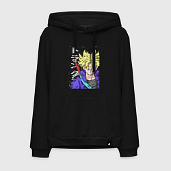 Толстовка-худи хлопковая мужская Драконий жемчуг Транкс из будущего, цвет: черный