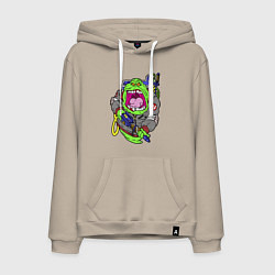 Толстовка-худи хлопковая мужская Ghostbusters - Лизун охотник, цвет: миндальный