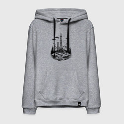 Мужская толстовка-худи Нефтяная вышка в горах