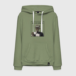 Мужская толстовка-худи Жив, но по расписанию - зомби джентельмен