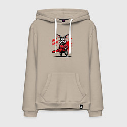 Мужская толстовка-худи Маниакальный кролик с бензопилой