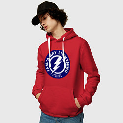 Толстовка-худи хлопковая мужская HC Tampa Bay Lightning цвета красный — фото 2