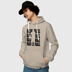 Толстовка-худи хлопковая мужская Basketball, цвет: миндальный — фото 2