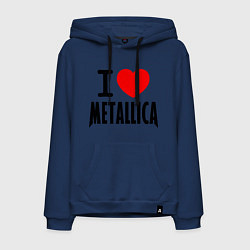 Толстовка-худи хлопковая мужская I love Metallica, цвет: тёмно-синий
