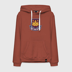 Толстовка-худи хлопковая мужская West Ham United FC, цвет: кирпичный