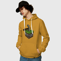 Толстовка-худи хлопковая мужская Minecraft Grabber, цвет: горчичный — фото 2