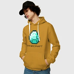 Толстовка-худи хлопковая мужская Minecraft Diamond, цвет: горчичный — фото 2