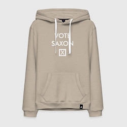 Толстовка-худи хлопковая мужская Vote Saxon, цвет: миндальный
