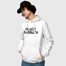 Толстовка-худи хлопковая мужская Black Sabbath, цвет: белый — фото 2