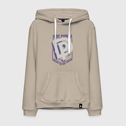 Толстовка-худи хлопковая мужская Deep Purple: Smoke on the water, цвет: миндальный