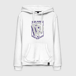 Толстовка-худи хлопковая мужская Deep Purple: Smoke on the water, цвет: белый