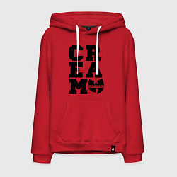 Толстовка-худи хлопковая мужская Wu tang clan, цвет: красный