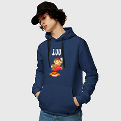 Толстовка-худи хлопковая мужская Mario: 100 coins, цвет: тёмно-синий — фото 2