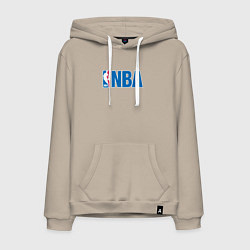 Толстовка-худи хлопковая мужская NBA, цвет: миндальный