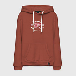 Толстовка-худи хлопковая мужская Detroit Red Wings: Est.1926, цвет: кирпичный