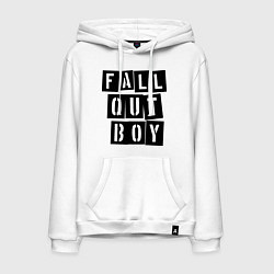 Толстовка-худи хлопковая мужская Fall Out Boy: Words цвета белый — фото 1