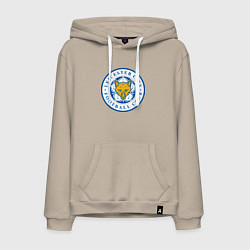 Толстовка-худи хлопковая мужская Leicester City FC, цвет: миндальный