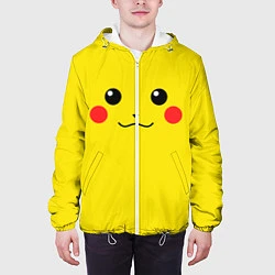 Куртка с капюшоном мужская Happy Pikachu, цвет: 3D-белый — фото 2