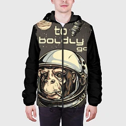 Куртка с капюшоном мужская Monkey: to boldly go, цвет: 3D-черный — фото 2